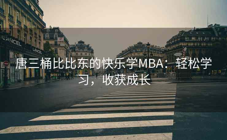 唐三桶比比东的快乐学MBA：轻松学习，收获成长